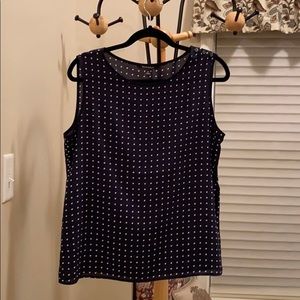 Medium Banana Republic navy/white polka dot top